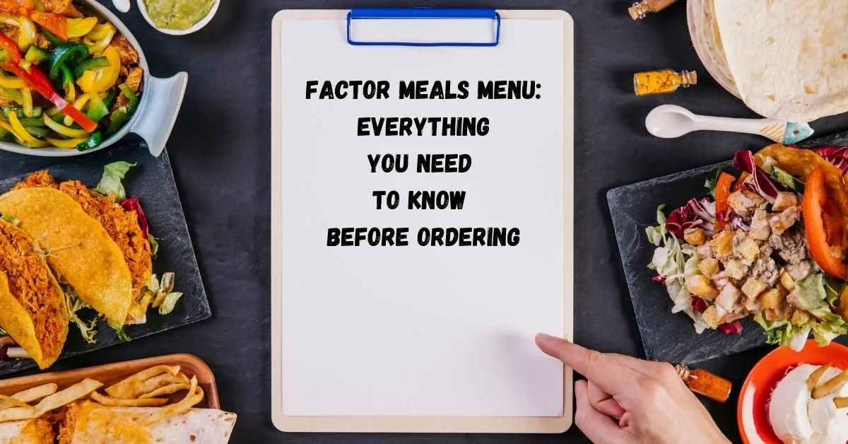 Factor Meals Menu